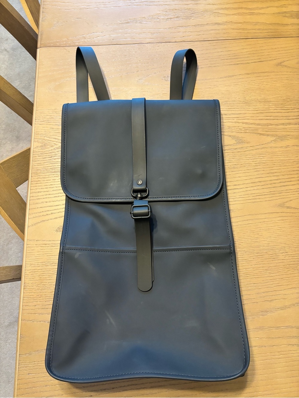 Rains navy blue Minimal Flap Backpack